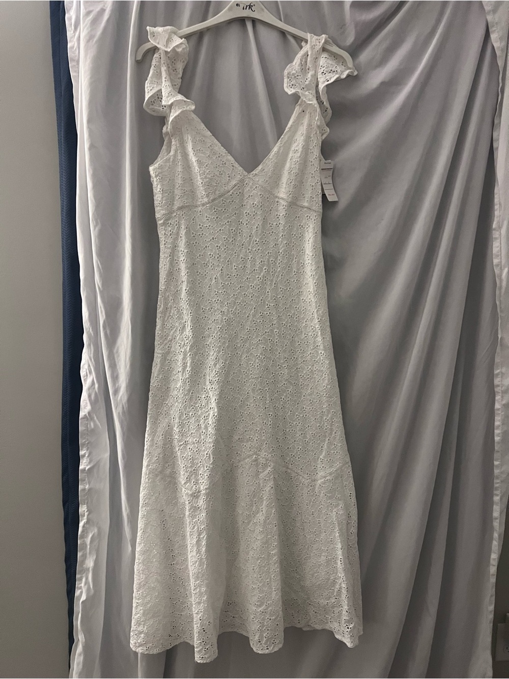 White eyelet lace dress